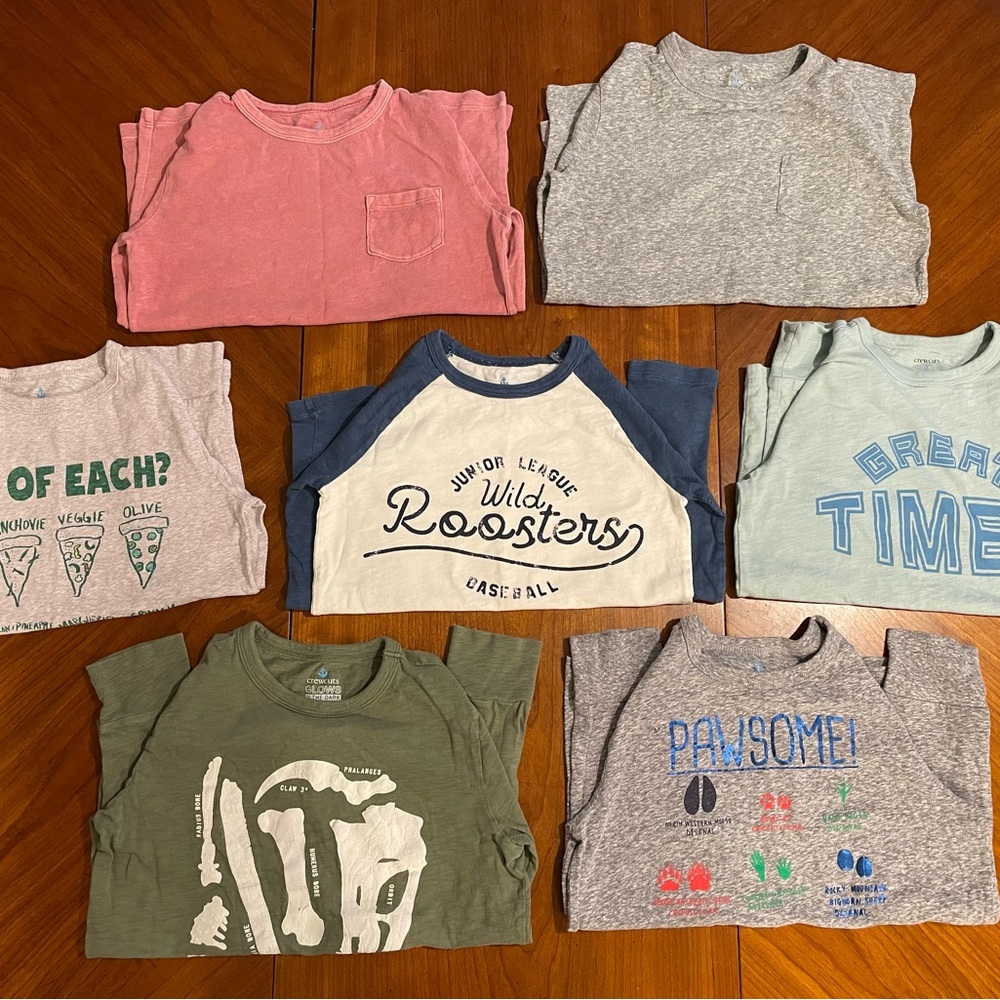 J. Crew Crewcuts Lot of 7 Long-sleeved T-shirts Boys M (8-9)